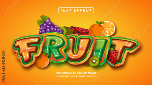 Fruit text effect style with 3D concept