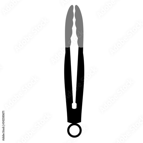 Vector illustration of fried tongs on a white background. Great for oily cooking logos.