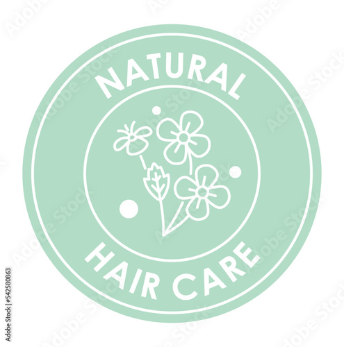 Natural hair care and treatment, label for product