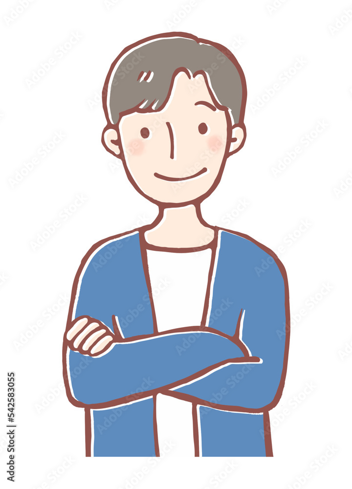 腕組みをする男性のイラスト 腕組みをする男性のイラスト