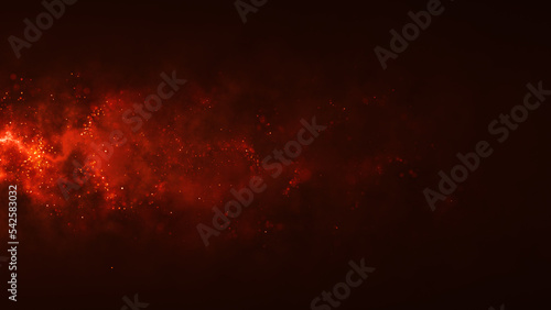 Particle background animation, Futuristic mysterious flowing digital particles wave de-focus virtual reality abstract cyber space environment background. 