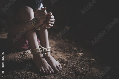 Foto child was a victim of human trafficking, human rights violations, missing kidnapped