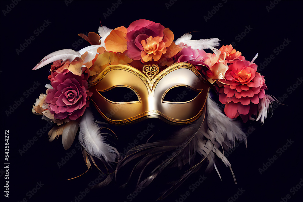 venetian carnival mask isolated on background - obrazy, fototapety, plakaty 
