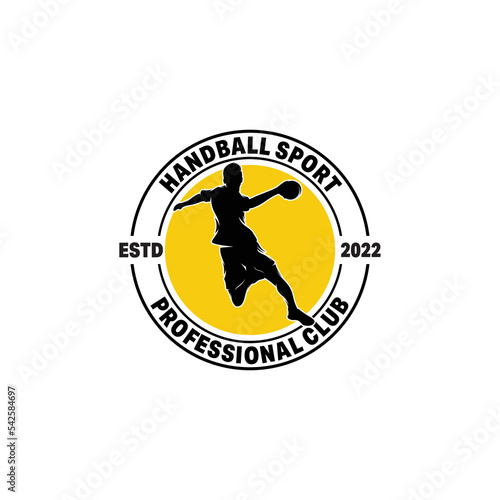 Handball player logo design template