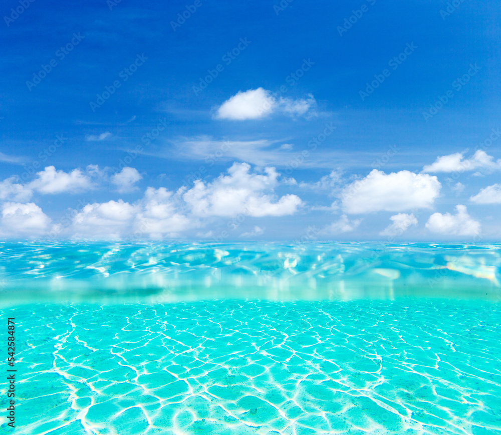 tropical beach in Maldives and blue lagoon