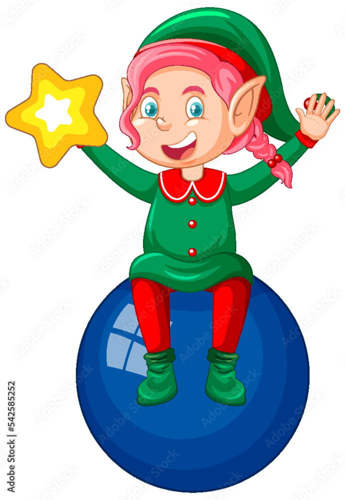 Cute kid wearing elf costume cartoon Cute kid wearing elf costume cartoon