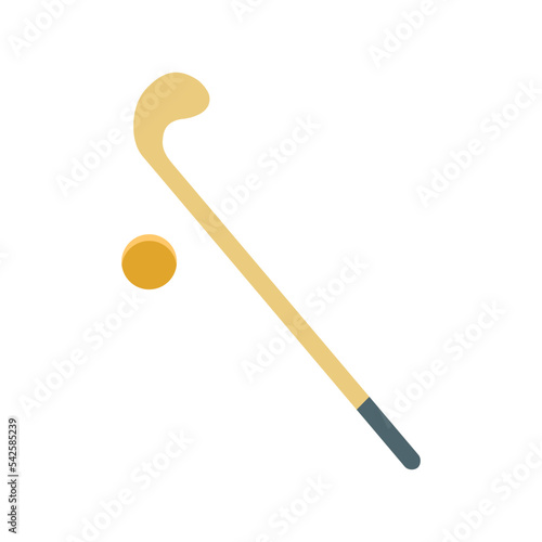 Sports icon - Hockey with ball isolated on white background - vector 