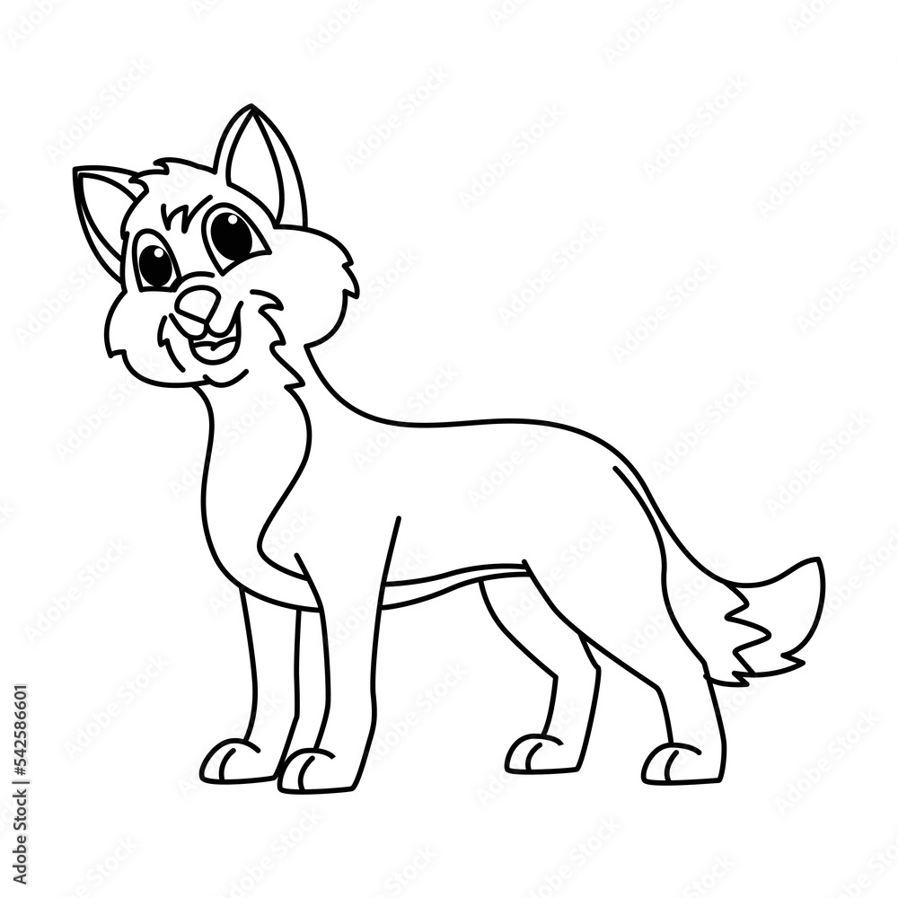 Cute fox cartoon characters vector illustration. For kids coloring book. Cute fox cartoon characters vector illustration. For kids coloring book.