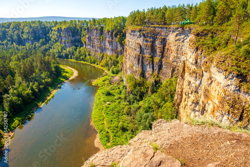 wonderful beautiful rocks of the big ay pristes on a summer sunny day photo