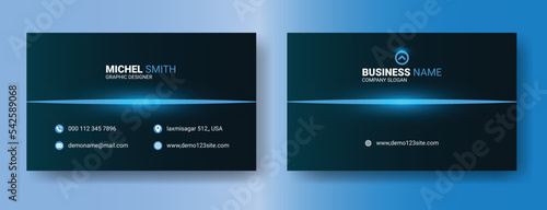 Creative blue lighting business card template design