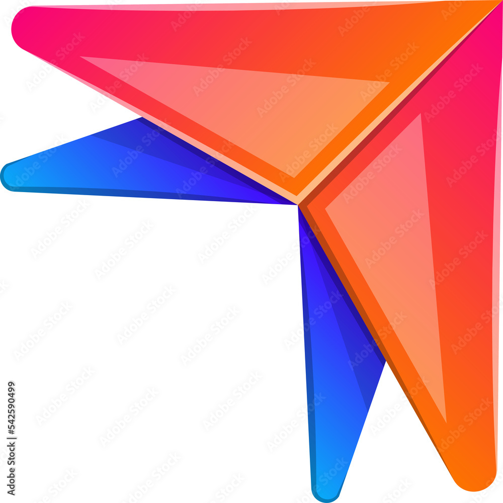 Abstract wing triangle logo illustration in trendy and minimal style