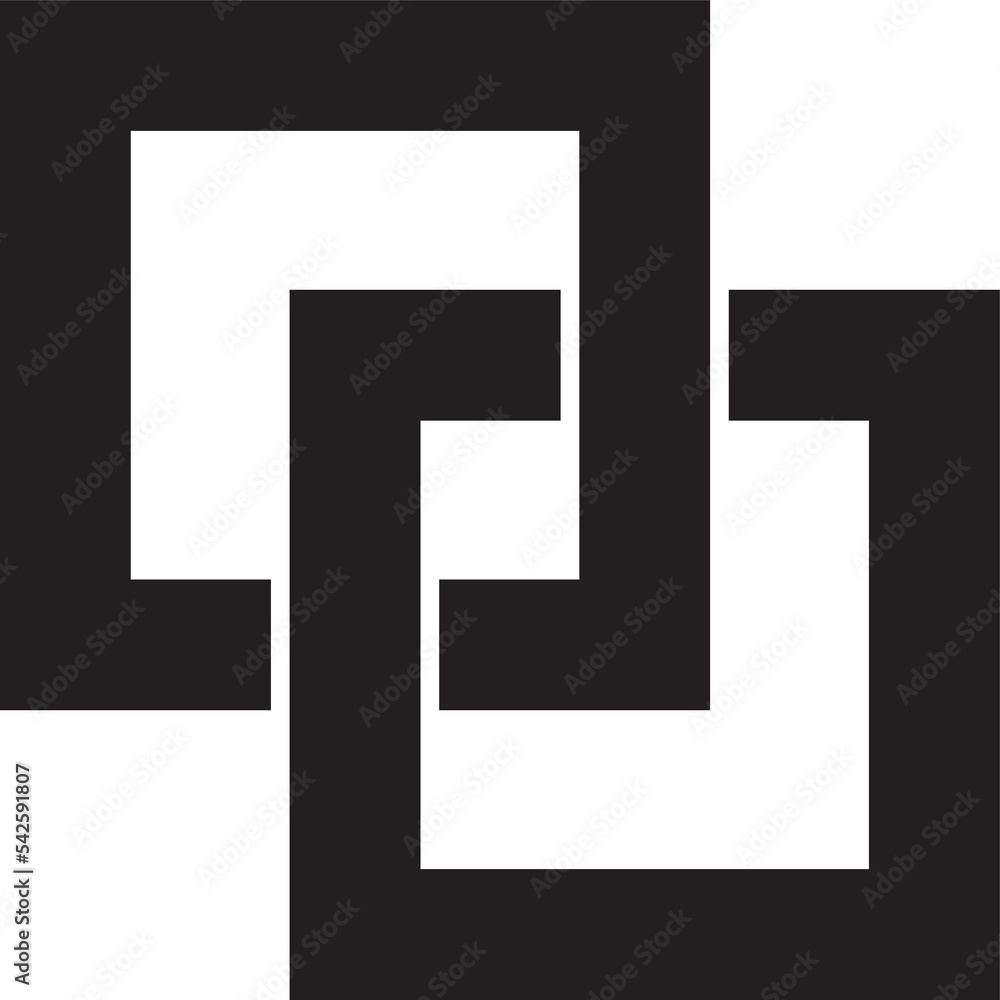 Abstract crossed square logo illustration in trendy and minimal style Abstract crossed square logo illustration in trendy and minimal style
