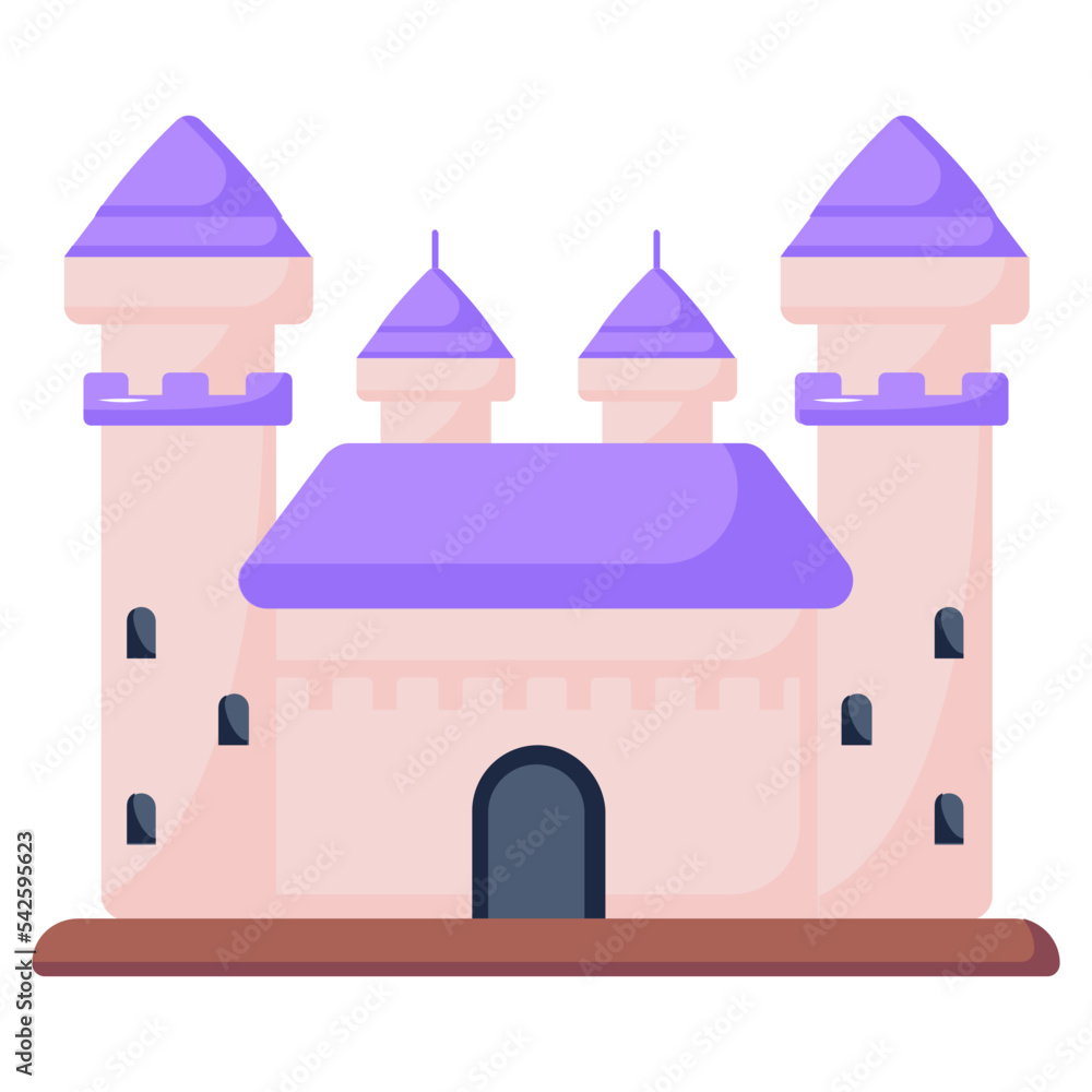An eye catchy flat icon of castle structure 