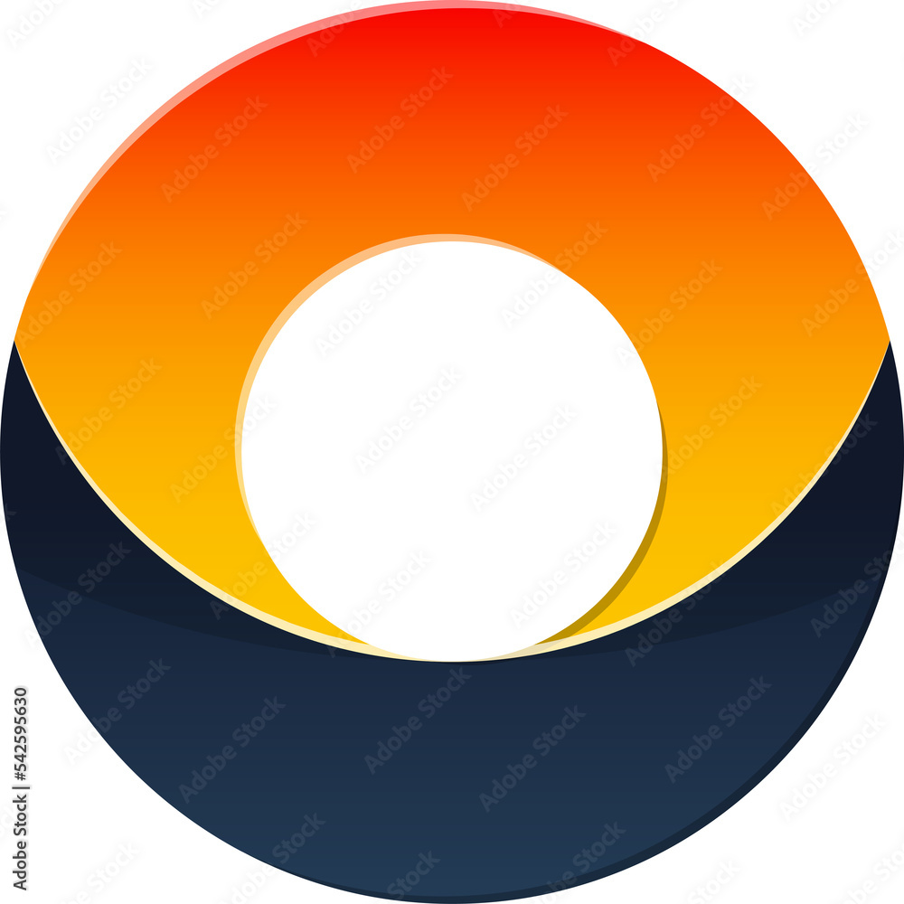 Abstract circle logo with holes illustration in trendy and minimal style