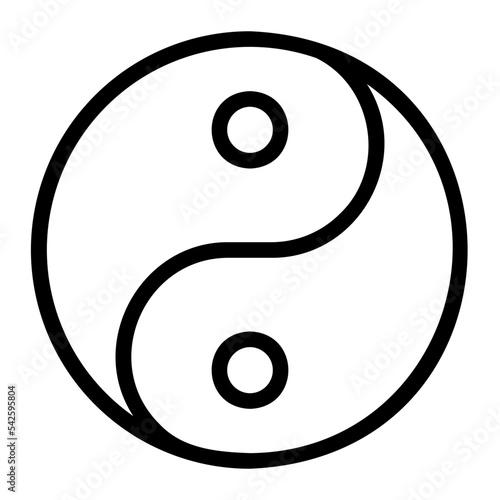 yin yang line icon