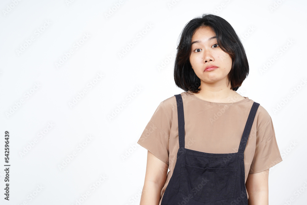 Sad Face Expression of Beautiful Asian Woman Isolated On White Background Sad Face Expression of Beautiful Asian Woman Isolated On White Background