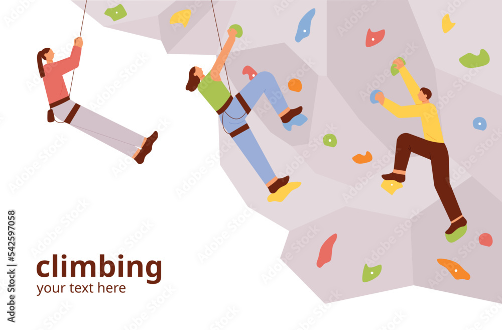 indoor rock climbing vector