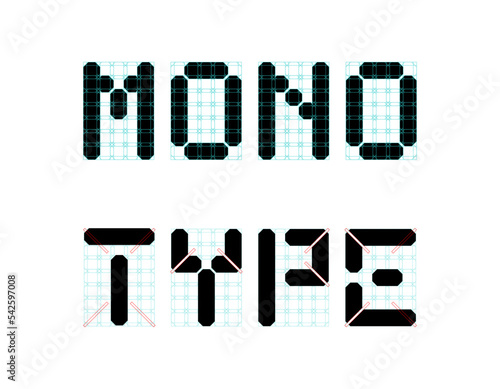 Monotype concept with grid template.