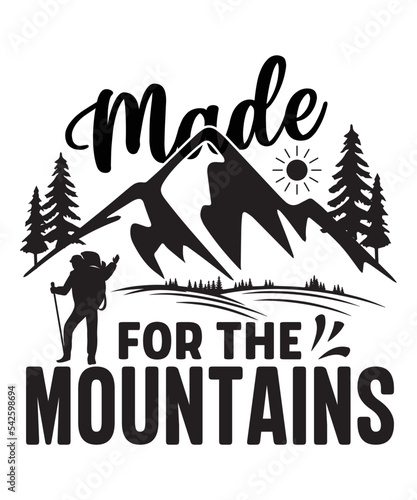 Summer Vacation and Hiking t-shirt designs