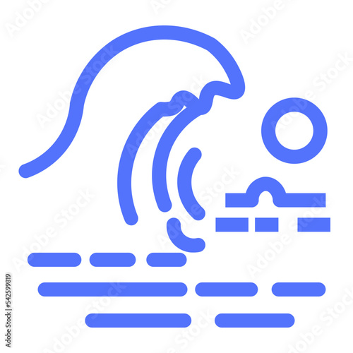 Tsunami Wave Disaster Ocean Sea Icon
