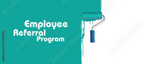 Employee referral program sign on white background	