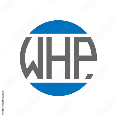 WHP letter logo design on white background. WHP creative initials circle logo concept. WHP letter design. photo