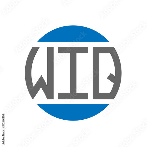 WIQ letter logo design on white background. WIQ creative initials circle logo concept. WIQ letter design. photo