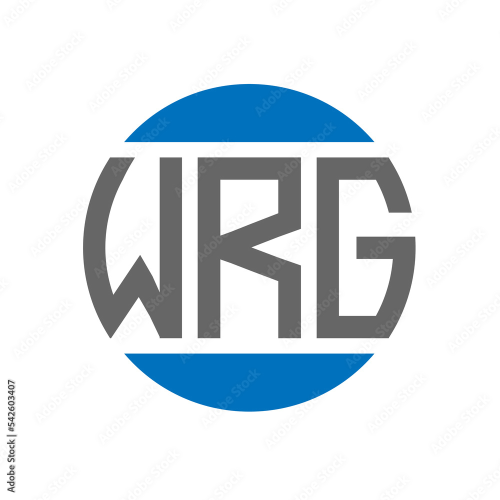 WRG letter logo design on white background. WRG creative initials circle logo concept. WRG letter design. WRG letter logo design on white background. WRG creative initials circle logo concept. WRG letter design.