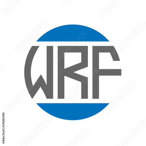 WRF letter logo design on white background. WRF creative initials circle logo concept. WRF letter design. photo