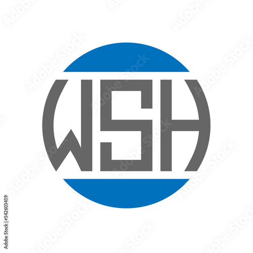 WSH letter logo design on white background. WSH creative initials circle logo concept. WSH letter design.