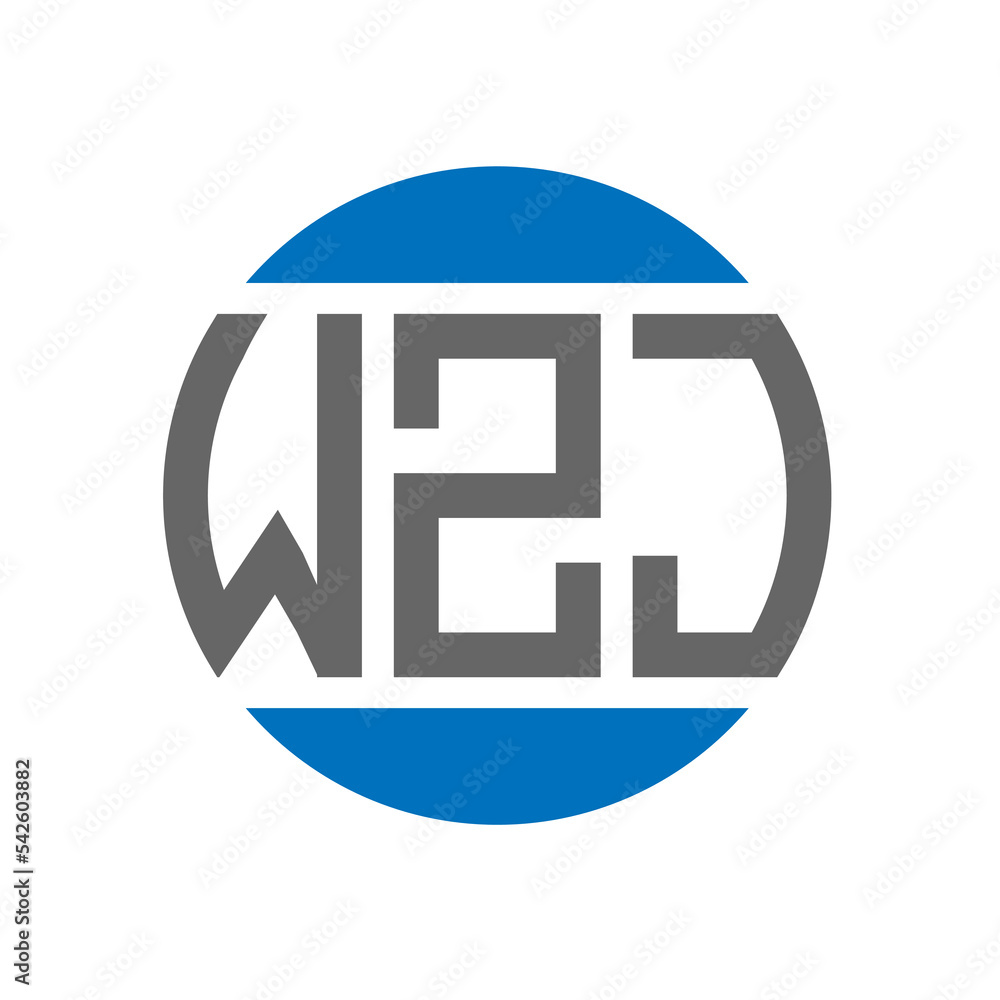 WZJ letter logo design on white background. WZJ creative initials circle logo concept. WZJ letter design. WZJ letter logo design on white background. WZJ creative initials circle logo concept. WZJ letter design.