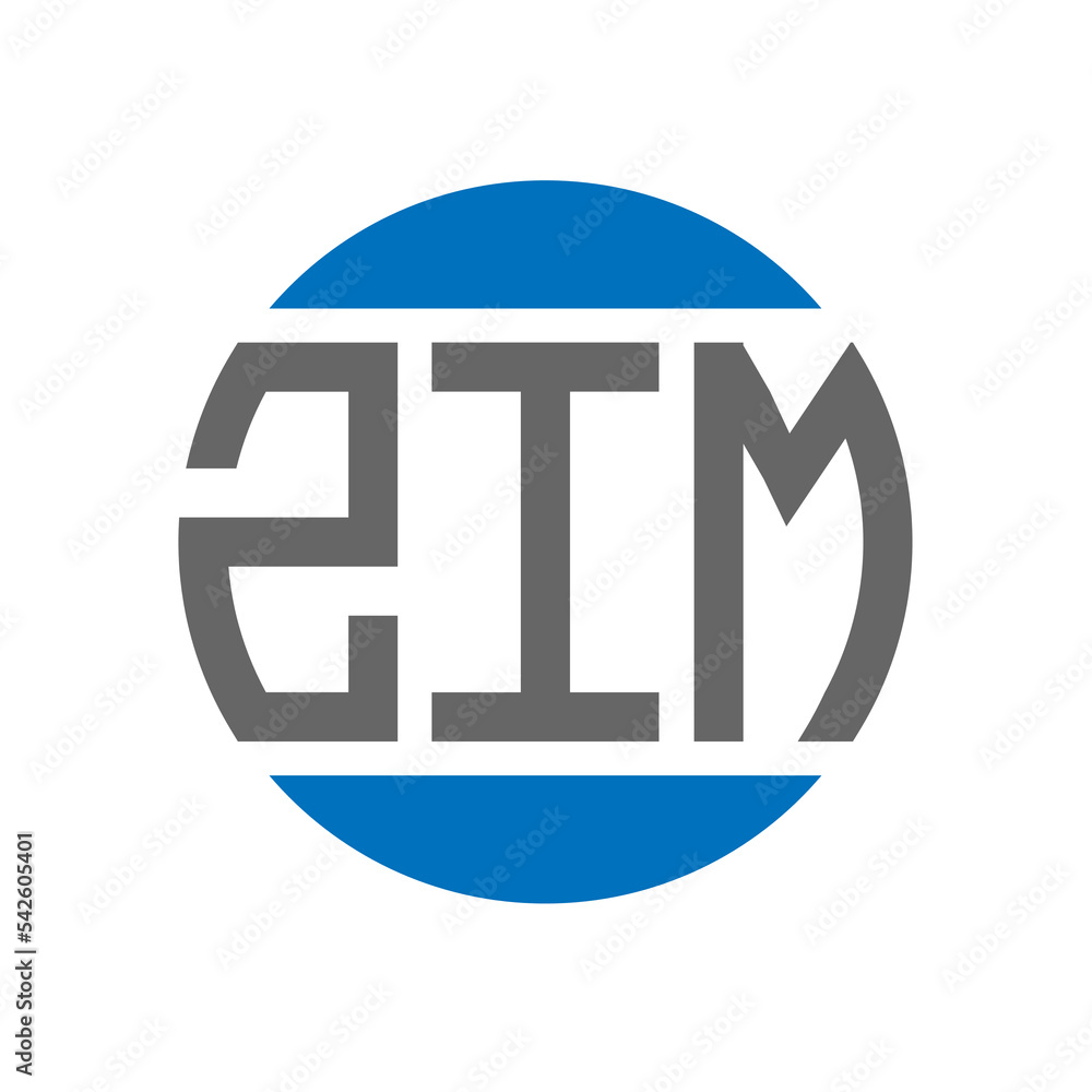 ZIM letter logo design on white background. ZIM creative initials circle logo concept. ZIM letter design. - obrazy, fototapety, plakaty 