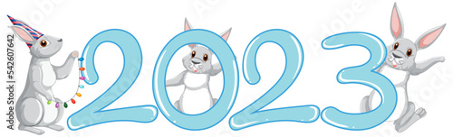 New Year 2023 rabbit sign icon
