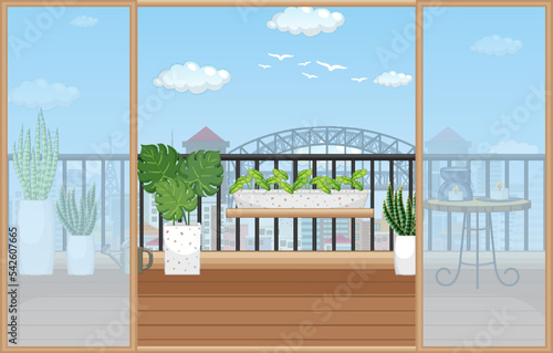 Interior of balcony scene template
