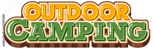 Text design for word outdoor camping