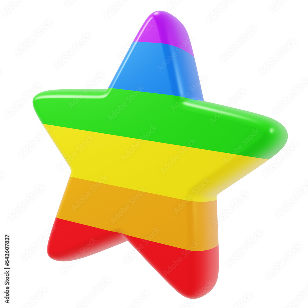 PRIDE star symbol for LGBTQ+. 3D 3D rendering. Stock Illustration ...