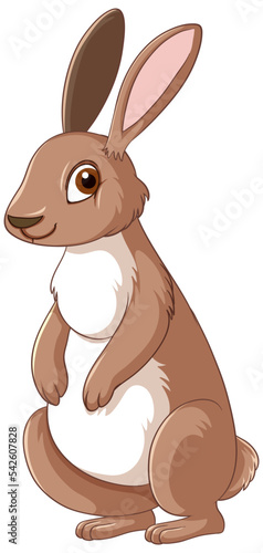 Cute brown rabbit cartoon character