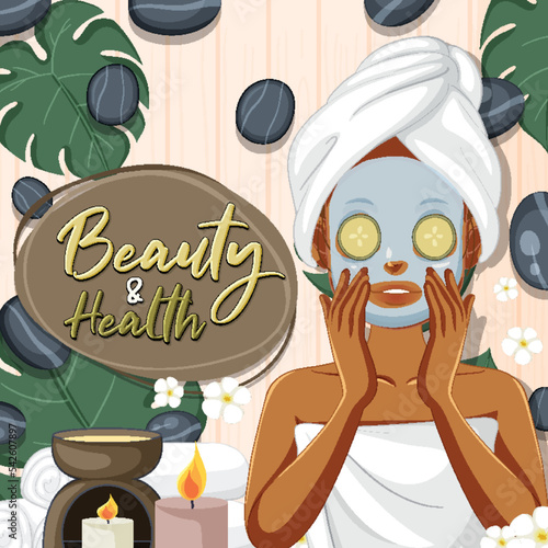 Woman with facial mask