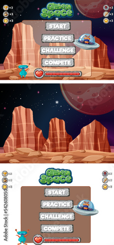 A game background template with elements