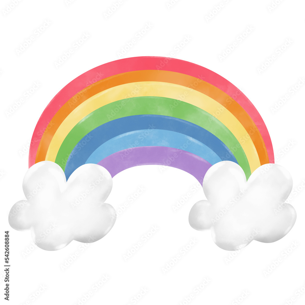 Cute Rainbow Organic Drawn Style Cute Rainbow Organic Drawn Style