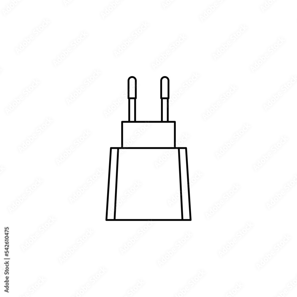 USB charger icon in line style icon, isolated on white background USB charger icon in line style icon, isolated on white background