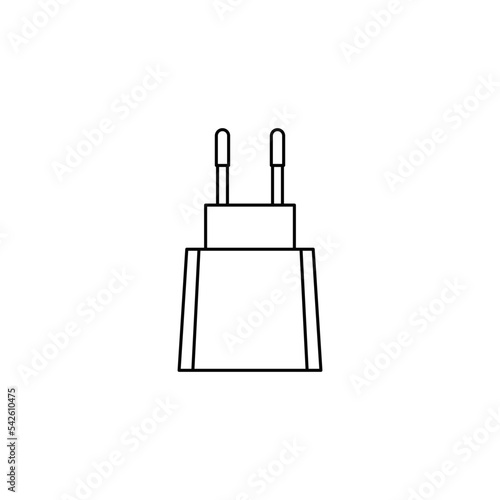 USB charger icon in line style icon, isolated on white background