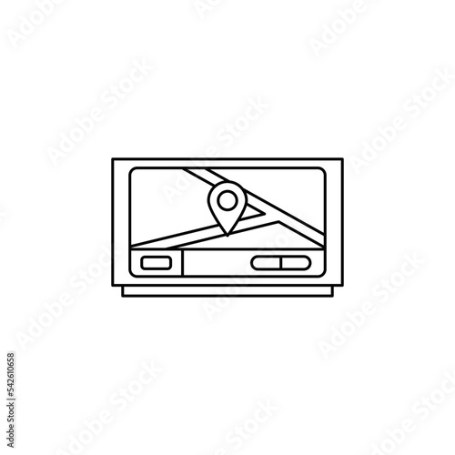GPS Navigation device icon in line style icon, isolated on white background