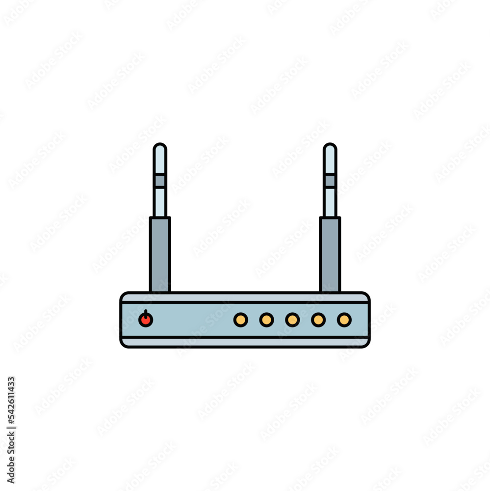 Wifi router icon in color, isolated on white background Wifi router icon in color, isolated on white background