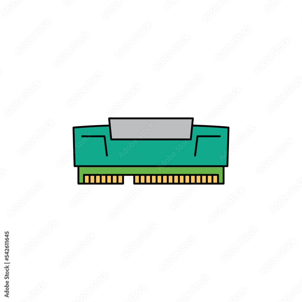 Gaming RAM icon in color, isolated on white background Gaming RAM icon in color, isolated on white background