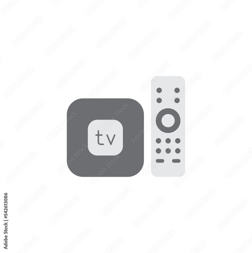 TV Set top box icon in color, isolated on white background TV Set top box icon in color, isolated on white background