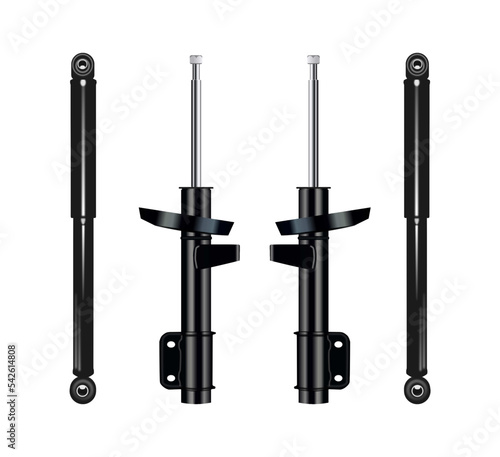 Car front and rear shock absorbers vector illustration
