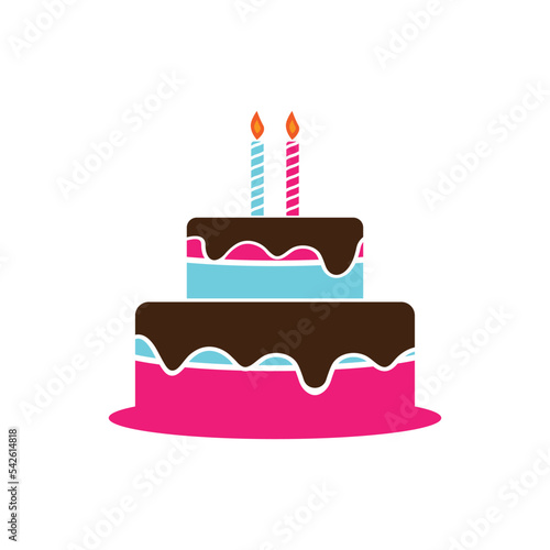 birthday cake logo design vector illustration
