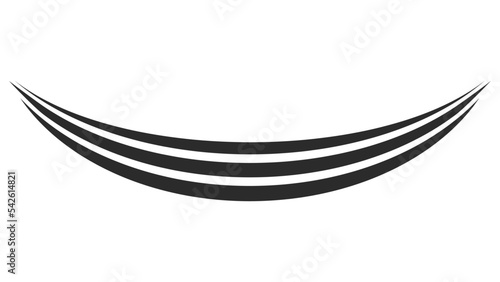 Logo three curved stripes hammock, sign summer vacation on beach