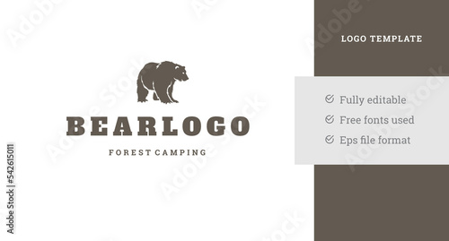 Simple vector logo for forest camping club
